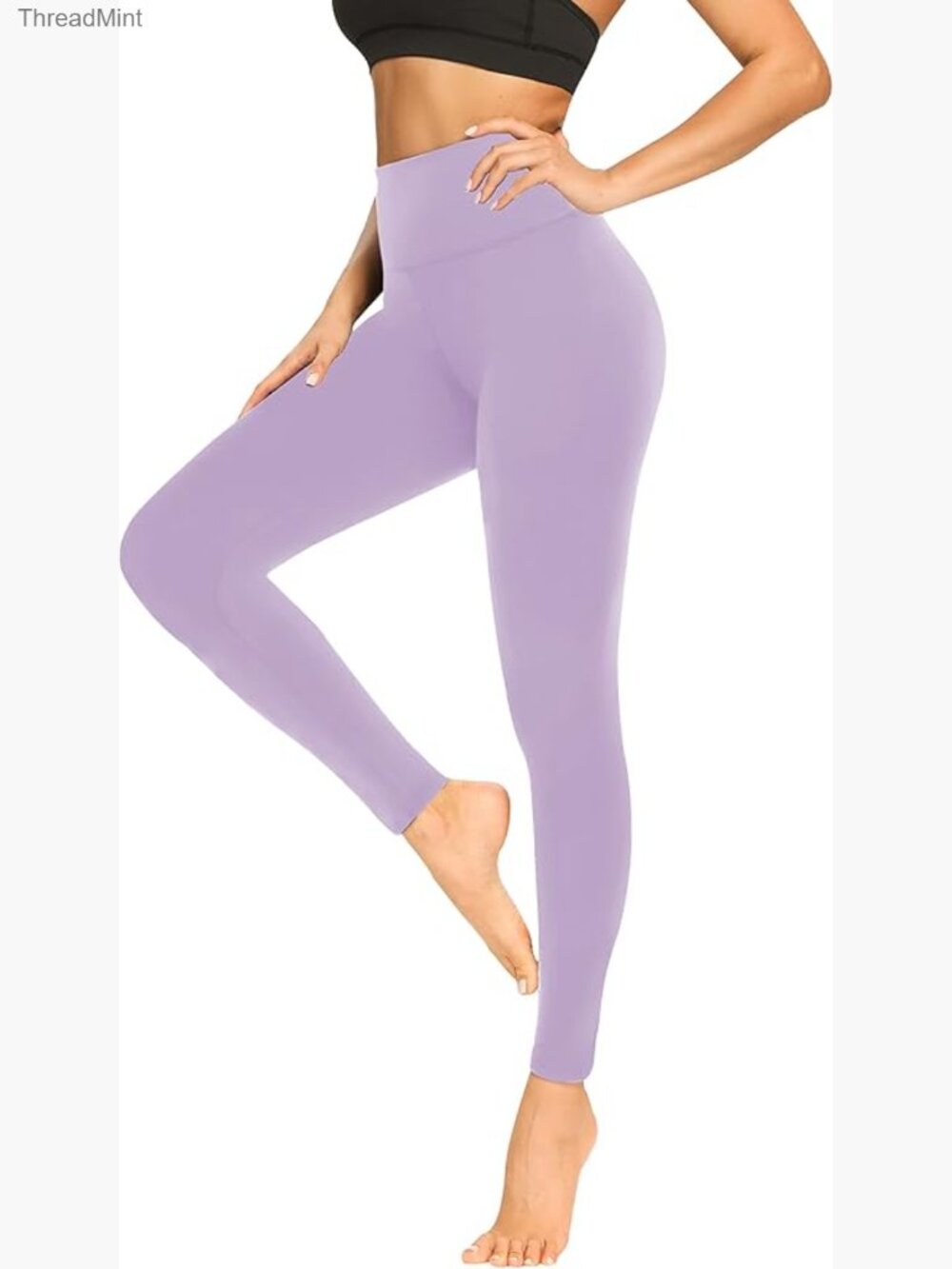 High Waisted Tummy Control Leggings, Soft Polyester Spandex, Workout Yoga